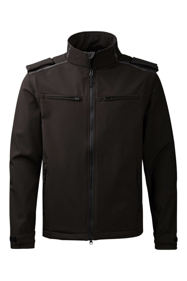 99055 xplor tech softshell jacket unisex black 9000 front